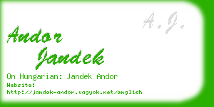 andor jandek business card